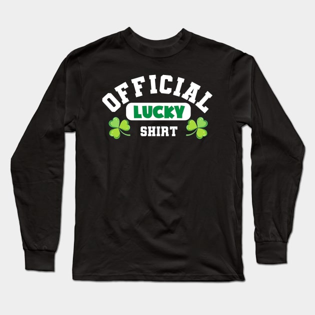 Official Lucky Design Saint Patty Shamrock Long Sleeve T-Shirt by ProLakeDesigns